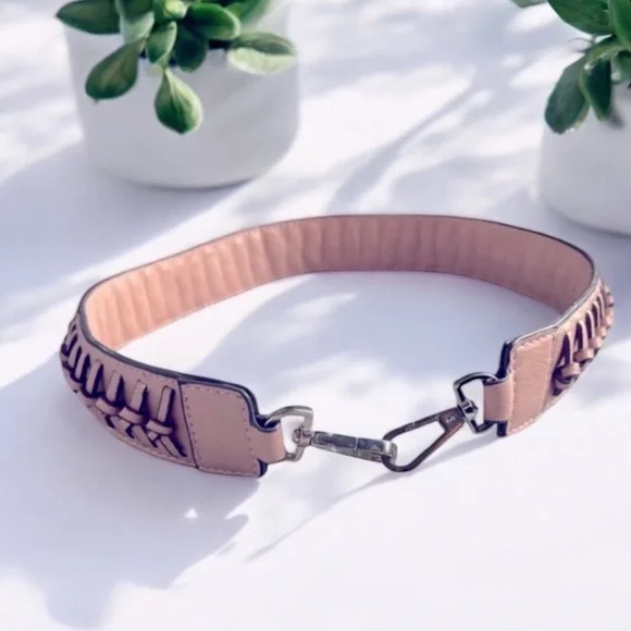 ENZO ANGIOLINI BELT Blush Pink Braided Clip Size Small / Medium FAST SHIP 440-24 - Picture 11 of 11